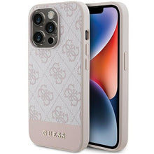 Заредете изображение във визуализатора на галерията – Original Case GUESS hardcase 4G Stripe Collection GUHCP15LG4GLPI for Iphone 15 Pro pink
