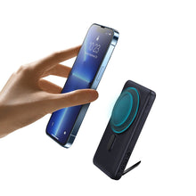 Заредете изображение във визуализатора на галерията – Baseus Magnetic Bracket Power Bank with MagSafe Wireless Charging 10000mAh 20W Overseas Edition Blue (PPCX000203) + USB Type C Baseus Xiaobai Series 60W 0.5m
