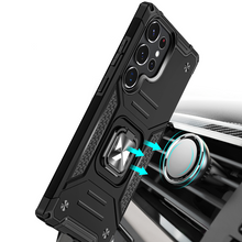 Заредете изображение във визуализатора на галерията – Wozinsky Ring Armor case for Samsung Galaxy S23 Ultra armored cover magnetic holder ring black

