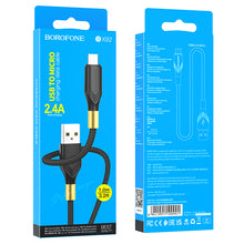 Заредете изображение във визуализатора на галерията – Borofone Cable BX92 Advantage - USB to Micro USB - 2,4A 1 metre black
