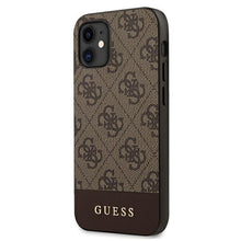 Заредете изображение във визуализатора на галерията – Guess GUHCP12SG4GLBR iPhone 12 mini 5,4" brązowy/brown hardcase 4G Stripe Collection
