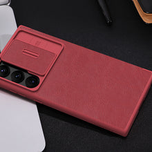 Заредете изображение във визуализатора на галерията – Nillkin Qin Leather Pro Case for Samsung Galaxy S23 Ultra Flip Cover Camera Cover red
