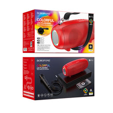Заредете изображение във визуализатора на галерията – Borofone Portable Bluetooth Speaker BP13 Dazzling with microphone red
