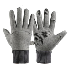 Заредете изображение във визуализатора на галерията – Men's insulated sports phone gloves - gray

