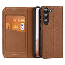 Заредете изображение във визуализатора на галерията – Dux Ducis Skin X2 case Samsung Galaxy S23 flip case wallet stand brown
