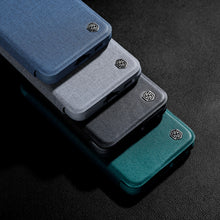 Заредете изображение във визуализатора на галерията – Nillkin Qin Cloth Pro Case for Samsung Galaxy S23+ Flip Cover Camera Cover Gray
