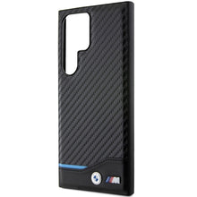 Заредете изображение във визуализатора на галерията – Original Case BMW Leather Carbon BMHCS24L22NBCK for Samsung Galaxy S24 Ultra Black
