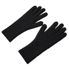 Заредете изображение във визуализатора на галерията – Braided telephone gloves with cut-outs for fingers - black
