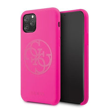 Заредете изображение във визуализатора на галерията – Guess GUHCN58LS4GFU iPhone 11 Pro fuksja/fuchsia hard case Silicone 4G Tone On Tone
