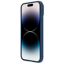 Заредете изображение във визуализатора на галерията – Nillkin CamShield Leather S Case iPhone 14 Pro cover with camera cover blue
