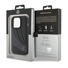 Заредете изображение във визуализатора на галерията – Mercedes Leather Wave Pattern case for iPhone 15 Pro - black
