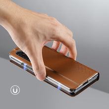 Заредете изображение във визуализатора на галерията – Dux Ducis Bril case for Samsung Galaxy Z Fold 3 flip cover card wallet stand brown
