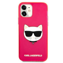 Заредете изображение във визуализатора на галерията – Karl Lagerfeld KLHCP12SCHTRP iPhone 12 mini 5,4" różowy/pink hardcase Glitter Choupette Fluo
