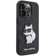 Заредете изображение във визуализатора на галерията – Original Pouch KARL LAGERFELD Saffiano Monogram Choupette KLHCP14LSAKHPCK for Iphone 14 Pro Black
