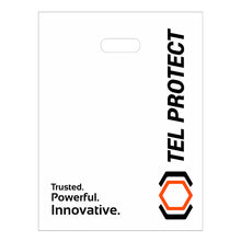 Заредете изображение във визуализатора на галерията – Plastic bag with Tel Protect logo white
