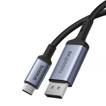 Заредете изображение във визуализатора на галерията – Baseus High Definition Series USB-C to DisplayPort 1.4 8K 60Hz Unidirectional Cable 1.5m - Black
