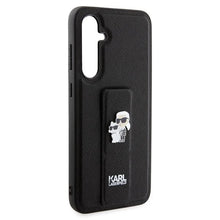 Заредете изображение във визуализатора на галерията – Karl Lagerfeld Gripstand Saffiano Karl&amp;Choupette Pins case for Samsung Galaxy S23 FE - black
