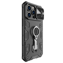 Заредете изображение във визуализатора на галерията – Nillkin CamShield Armor Pro Case Cover iPhone 14 Pro Max Armor Cover with Camera Cover Ring Stand Black
