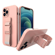 Заредете изображение във визуализатора на галерията – Rope Case Silicone Lanyard Cover Purse Lanyard Strap For Samsung Galaxy A13 5G Pink - TopMag
