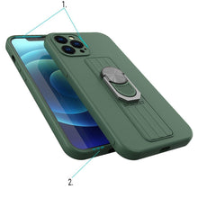 Заредете изображение във визуализатора на галерията – Ring Case silicone case with finger grip and stand for Xiaomi Poco M4 Pro 5G black - TopMag
