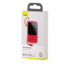 Заредете изображение във визуализатора на галерията – Power bank baseus qpow - 10 000mah lcd quick charge pd15w with cable to type c red ppqd-a09 - TopMag
