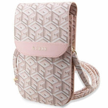 Заредете изображение във визуализатора на галерията – Original GUESS Handbag GCube Stripe GUWBHGCFSEP pink
