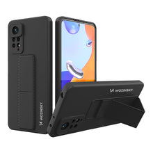 Заредете изображение във визуализатора на галерията – Wozinsky Kickstand Case Silicone Stand Cover for Xiaomi Redmi Note 11 Pro black - TopMag
