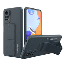 Заредете изображение във визуализатора на галерията – Wozinsky Kickstand Case Silicone Stand Cover for Xiaomi Redmi Note 11 Pro navy blue - TopMag
