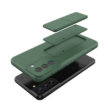 Заредете изображение във визуализатора на галерията – Wozinsky Kickstand Case silicone stand cover for Samsung Galaxy S21 FE navy blue - TopMag
