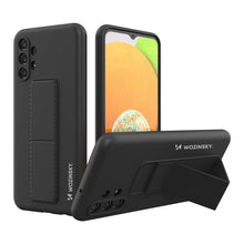 Заредете изображение във визуализатора на галерията – Wozinsky Kickstand Case Silicone Stand Cover for Samsung Galaxy A23 black - TopMag
