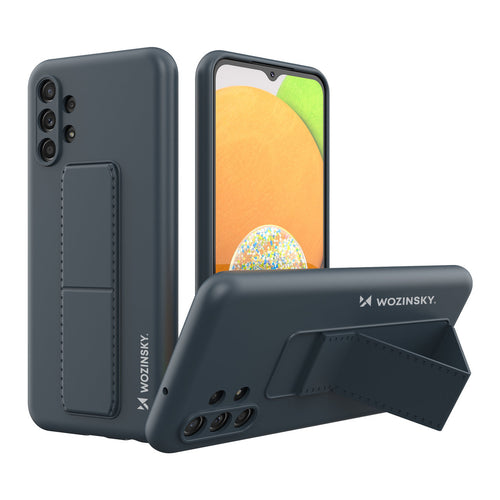 Wozinsky Kickstand Case silicone stand cover for Samsung Galaxy A23 navy blue - TopMag