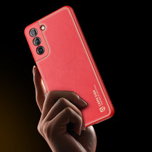 Заредете изображение във визуализатора на галерията – Dux Ducis Yolo elegant cover made of ecological leather for Samsung Galaxy S21 FE red - TopMag
