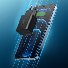 Заредете изображение във визуализатора на галерията – Choetech USB wall charger Type C 20W Power Delivery 3A black (Q5004) - TopMag
