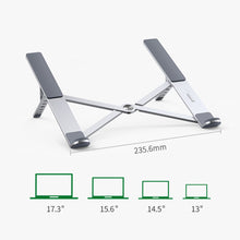Заредете изображение във визуализатора на галерията – Ugreen foldable adjustable laptop stand silver (LP451)
