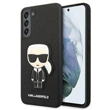 Заредете изображение във визуализатора на галерията – Karl Lagerfeld KLHCS22MOKPK S906 S22+ czarny/black hardcase Saffiano Ikonik Karl`s Patch - TopMag
