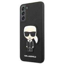 Заредете изображение във визуализатора на галерията – Karl Lagerfeld KLHCS22MOKPK S906 S22+ czarny/black hardcase Saffiano Ikonik Karl`s Patch - TopMag
