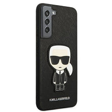 Заредете изображение във визуализатора на галерията – Karl Lagerfeld KLHCS22MOKPK S906 S22+ czarny/black hardcase Saffiano Ikonik Karl`s Patch - TopMag
