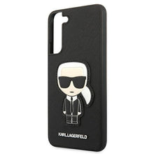 Заредете изображение във визуализатора на галерията – Karl Lagerfeld KLHCS22MOKPK S906 S22+ czarny/black hardcase Saffiano Ikonik Karl`s Patch - TopMag
