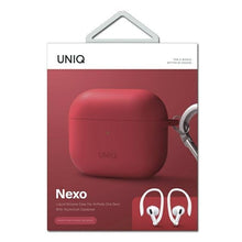Заредете изображение във визуализатора на галерията – UNIQ etui Nexo AirPods 3 gen + Ear Hooks Silicone czerwony/coral - TopMag
