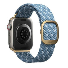Заредете изображение във визуализатора на галерията – UNIQ pasek Aspen Apple Watch 40/38/41mm Series 4/5/6/7/8/SE/SE2 Braided DE modry/cerulean blue - TopMag
