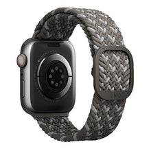 Заредете изображение във визуализатора на галерията – Uniq strap Aspen Apple Watch 44/42 / 45mm Series 4/5/6/7/8 / SE / SE2 Braided DE gray / pebble gray - TopMag
