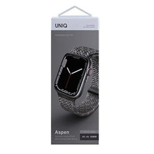 Заредете изображение във визуализатора на галерията – Uniq strap Aspen Apple Watch 44/42 / 45mm Series 4/5/6/7/8 / SE / SE2 Braided DE gray / pebble gray - TopMag
