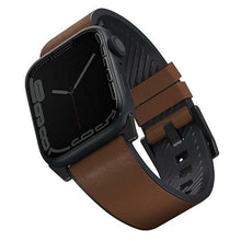 Заредете изображение във визуализатора на галерията – UNIQ pasek Straden Apple Watch Series 4/5/6/7/8/SE/SE2/Ultra 42/44/45mm. Leather Hybrid Strap brązowy/brown - TopMag
