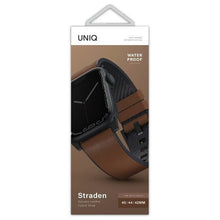 Заредете изображение във визуализатора на галерията – UNIQ pasek Straden Apple Watch Series 4/5/6/7/8/SE/SE2/Ultra 42/44/45mm. Leather Hybrid Strap brązowy/brown - TopMag
