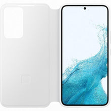 Заредете изображение във визуализатора на галерията – Samsung Smart Clear View Standing Cover Case Antibacterial Samsung Galaxy S22 Smart Flip Case white (EF-ZS901CWEGEE) - TopMag
