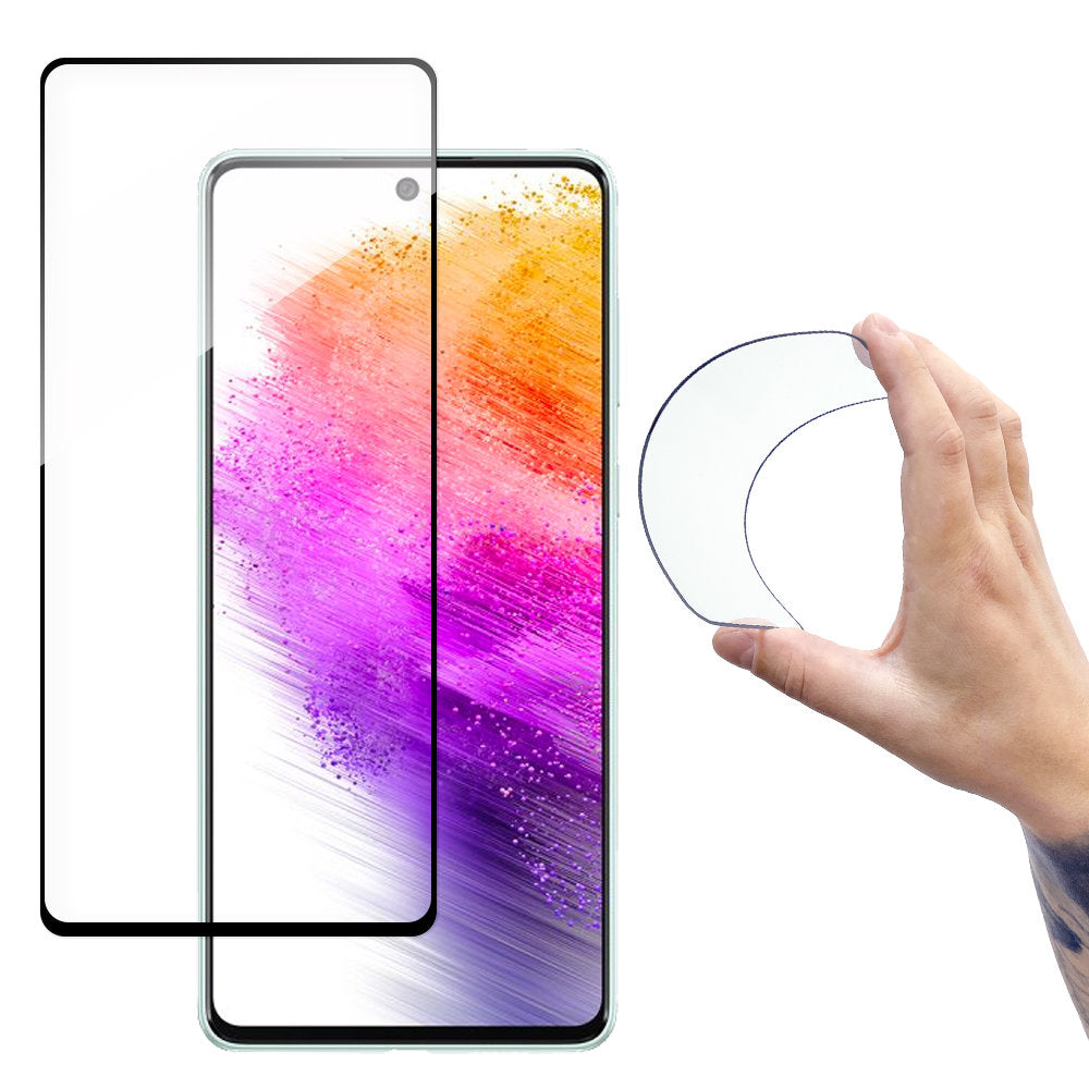 Wozinsky Full Cover Flexi Nano glass film tempered glass with a frame for Samsung Galaxy A73 transparent - TopMag