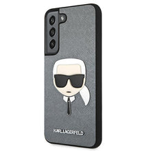 Заредете изображение във визуализатора на галерията – Karl Lagerfeld KLHCS22MSAKHSL S906 S22+ srebrny/silver hardcase Saffiano Ikonik Karl`s Head - TopMag
