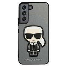 Заредете изображение във визуализатора на галерията – Karl Lagerfeld KLHCS22SOKPG S901 S22 srebrny/silver hardcase Saffiano Ikonik Karl`s Patch - TopMag
