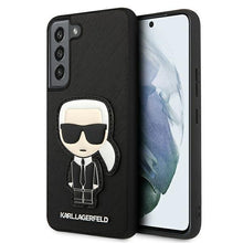 Заредете изображение във визуализатора на галерията – Karl Lagerfeld KLHCS22SOKPK S901 S22 czarny/black hardcase Saffiano Ikonik Karl`s Patch - TopMag
