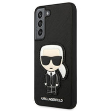 Заредете изображение във визуализатора на галерията – Karl Lagerfeld KLHCS22SOKPK S901 S22 czarny/black hardcase Saffiano Ikonik Karl`s Patch - TopMag
